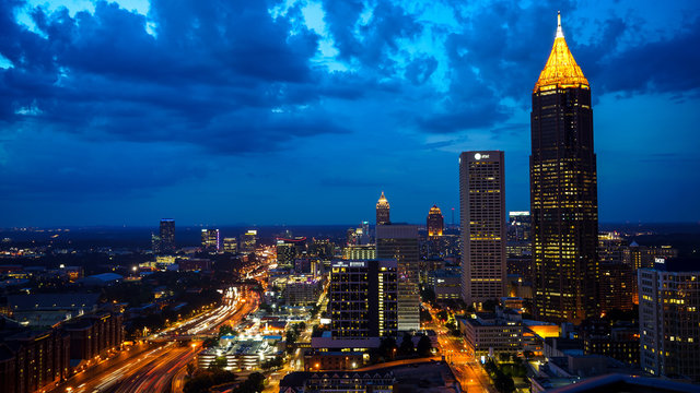Atlanta skyline at night